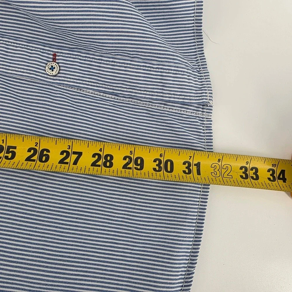 Tommy Bahama Jeans Island Crafted‎ Blue Striped Long Sleeve Shirt Mens X-Large